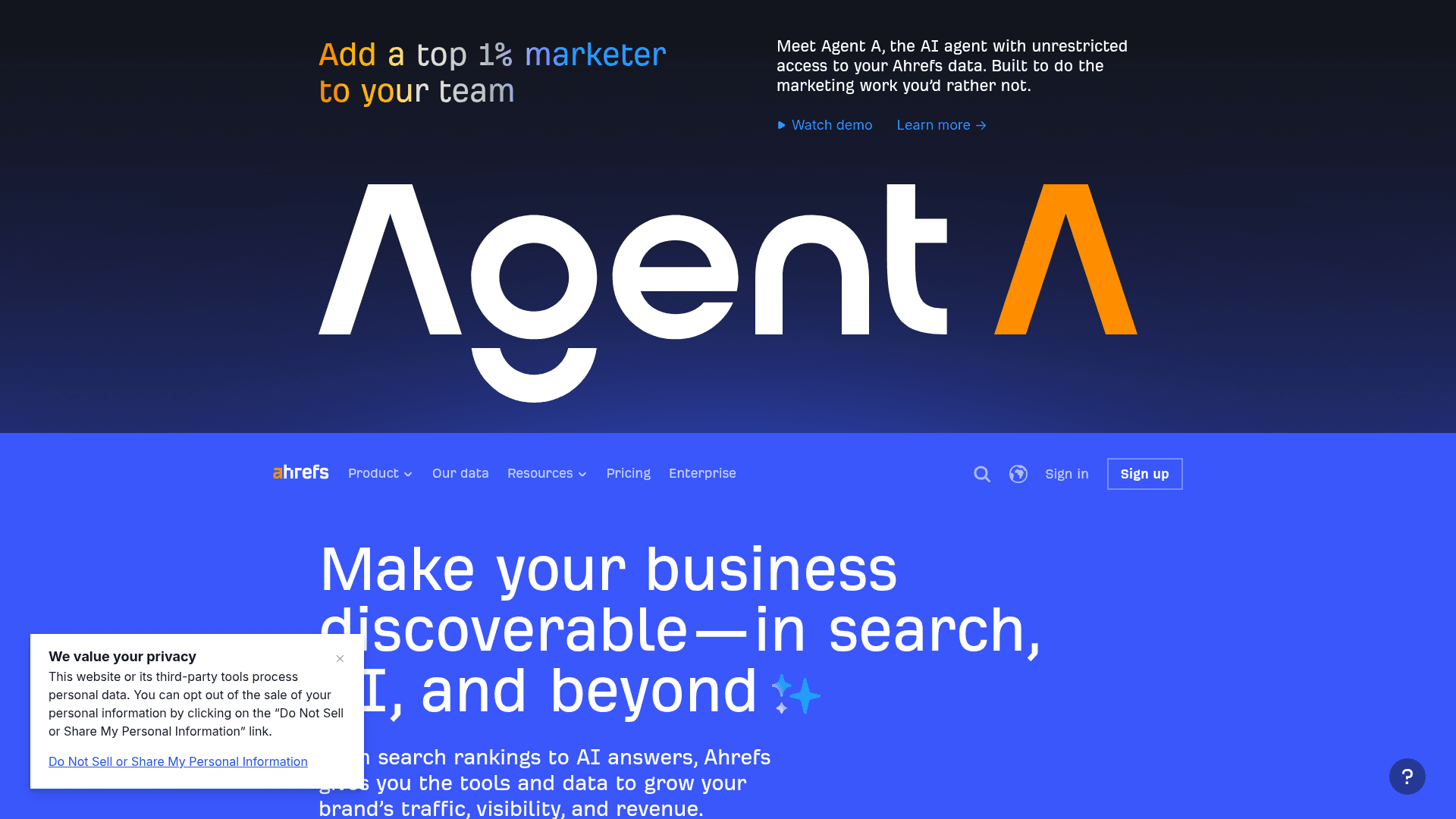 Ahrefs screenshot