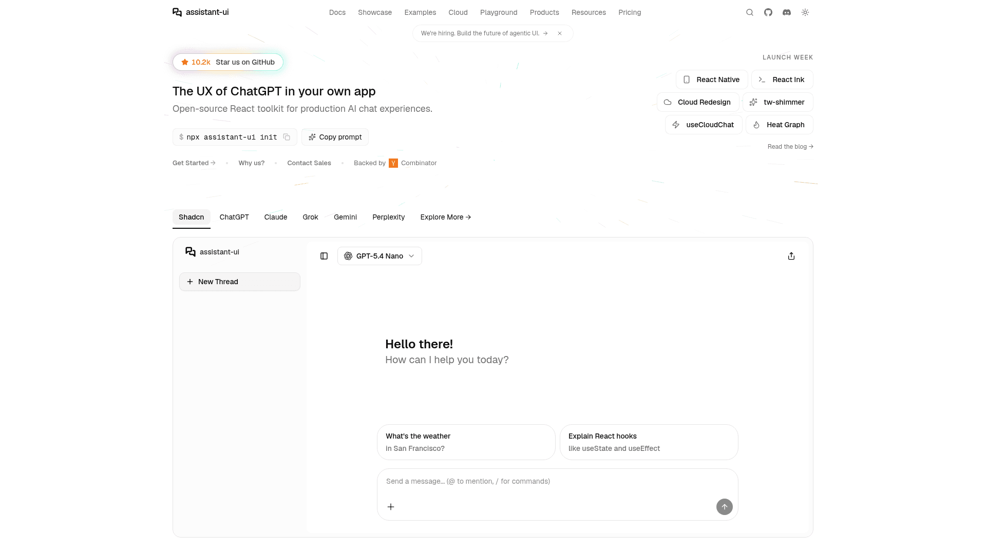 assistant-ui screenshot