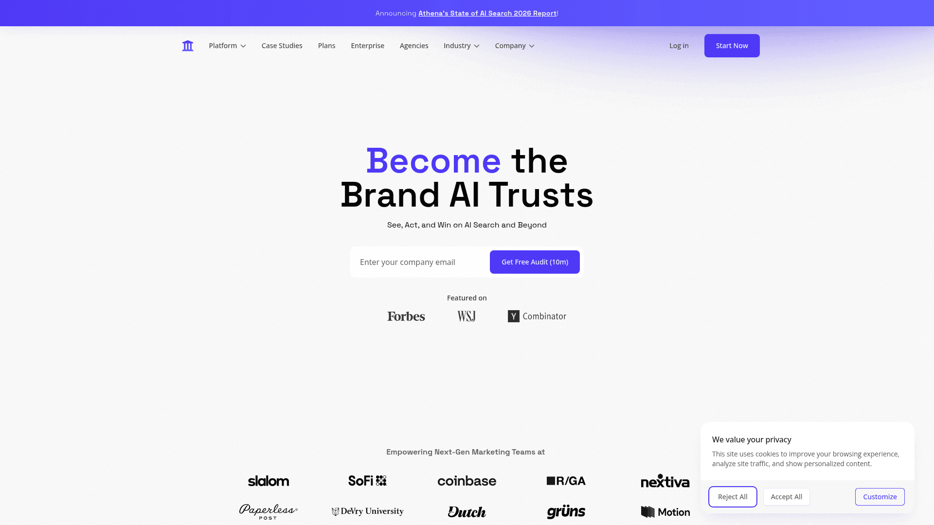 AthenaHQ screenshot