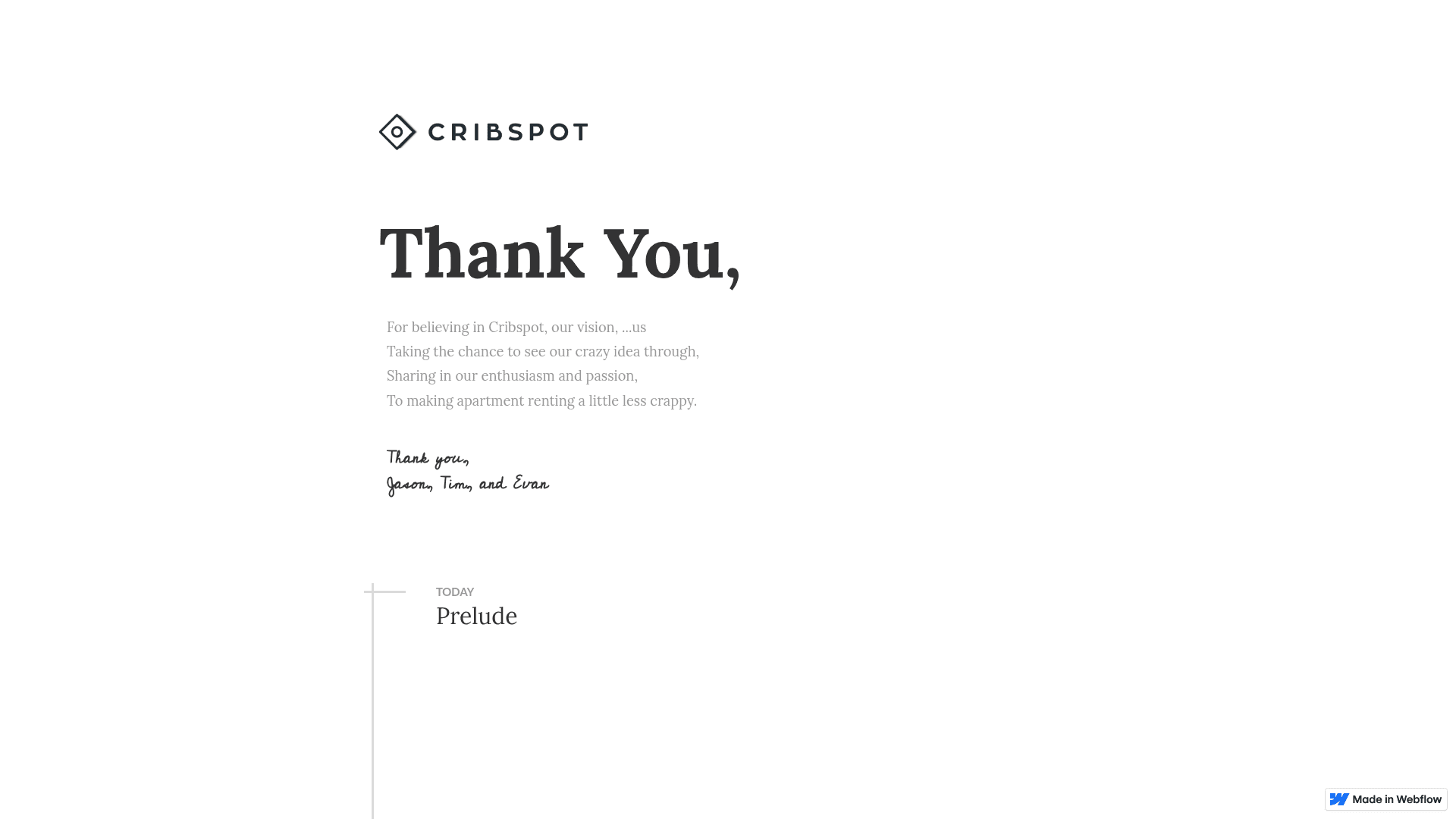 Cribspot screenshot