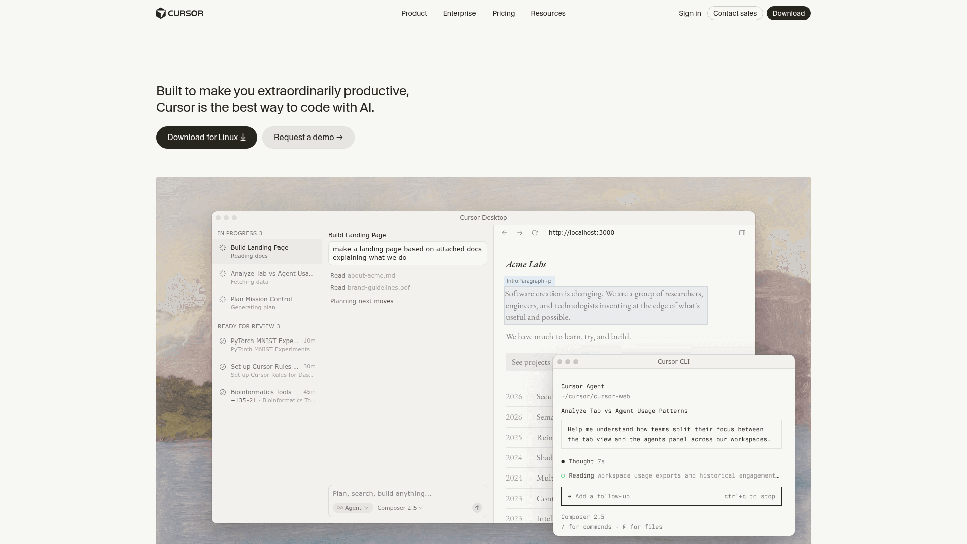 Cursor screenshot