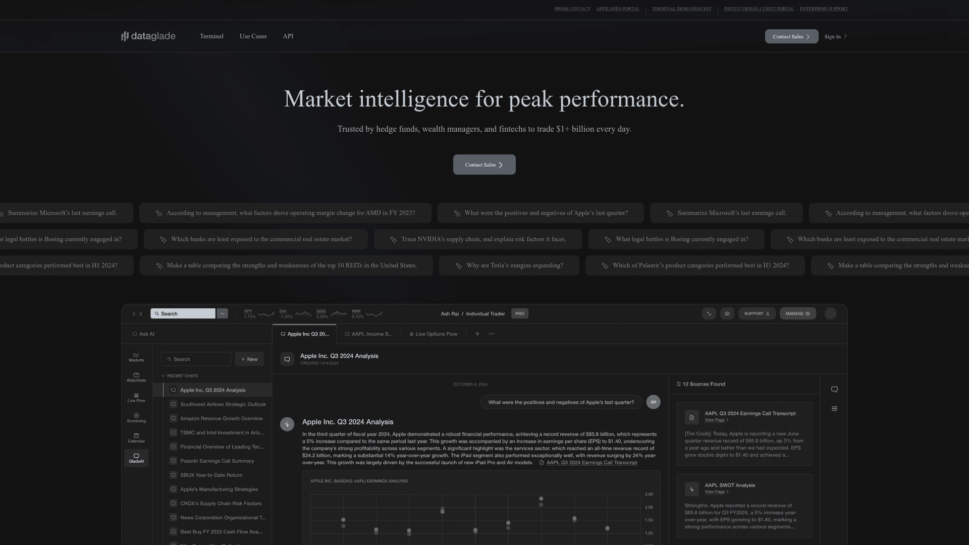 Dataglade screenshot