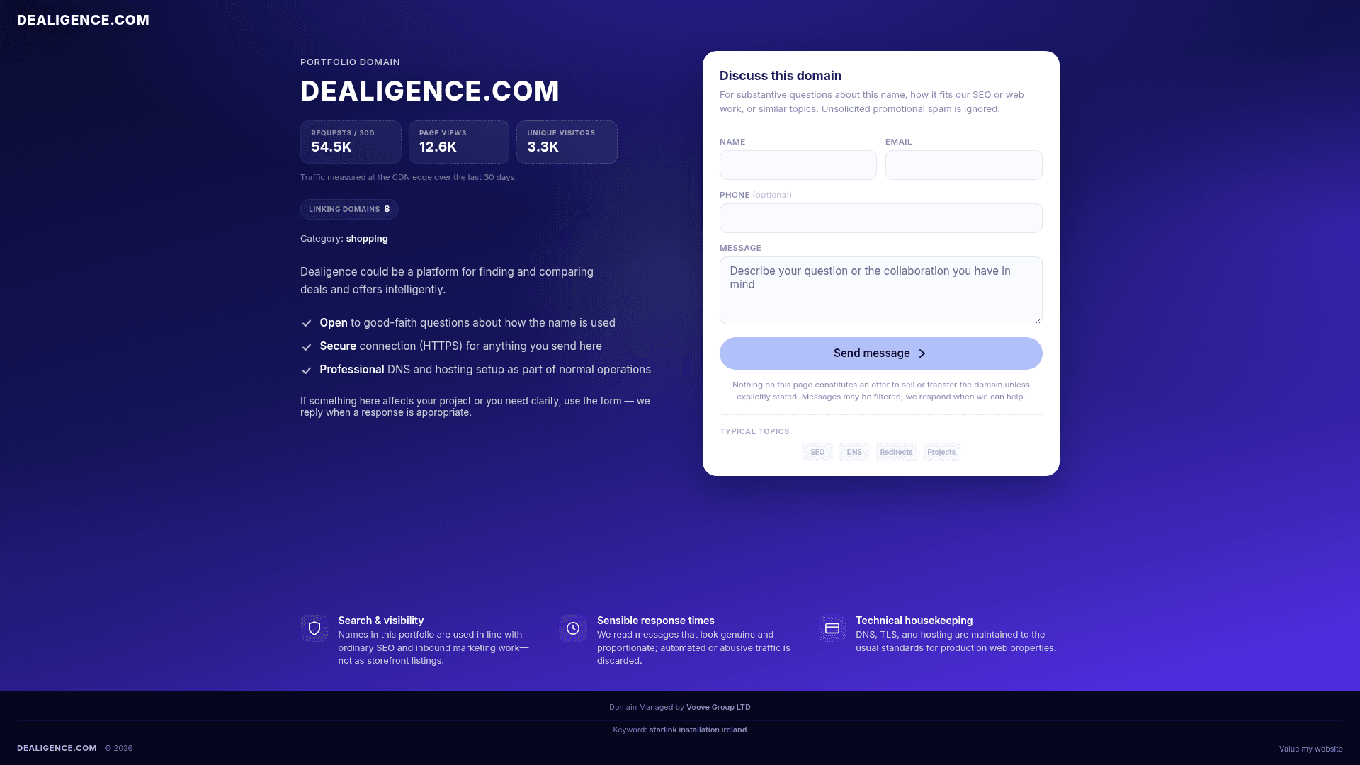 Dealigence screenshot