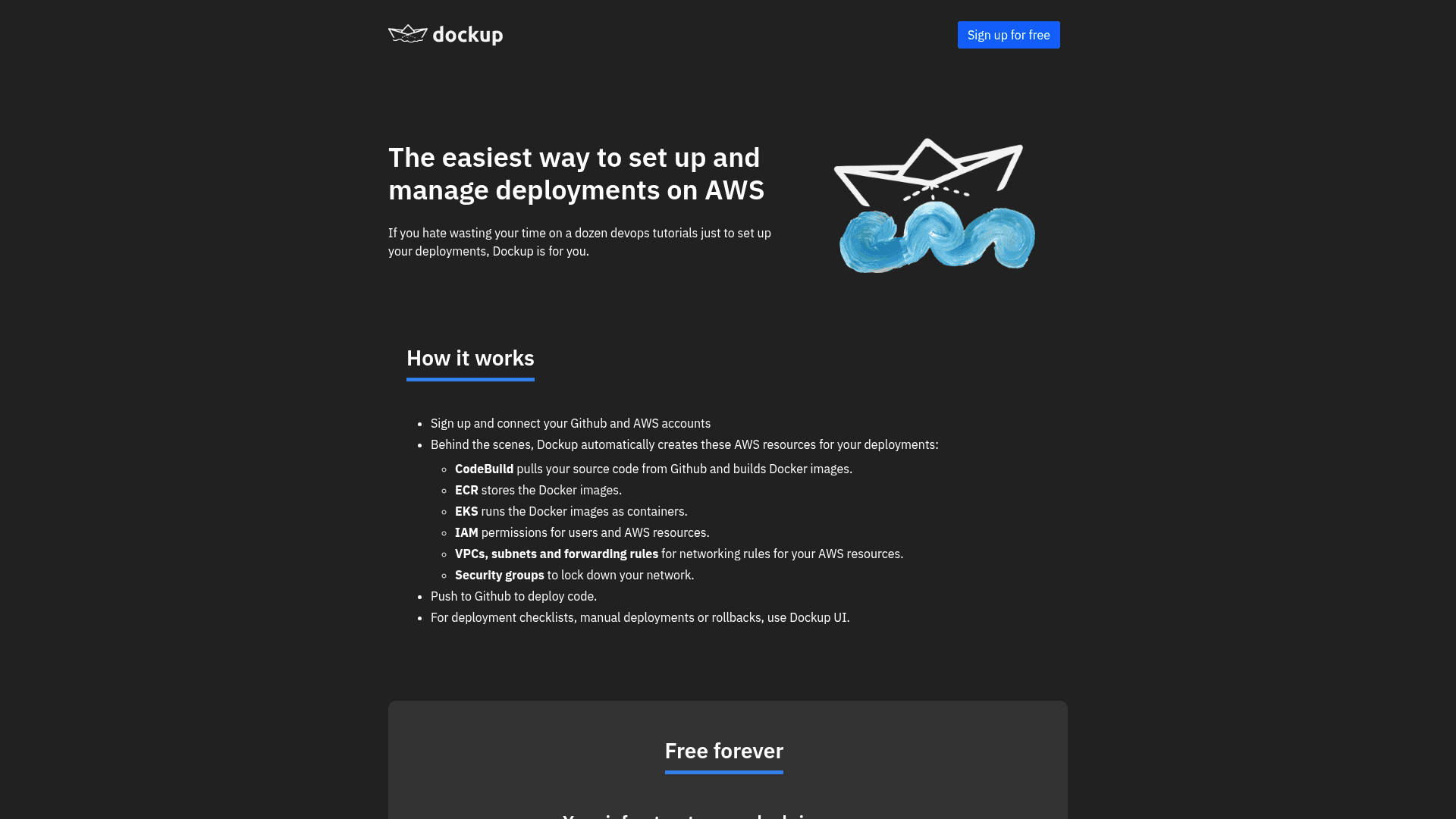 Dockup screenshot