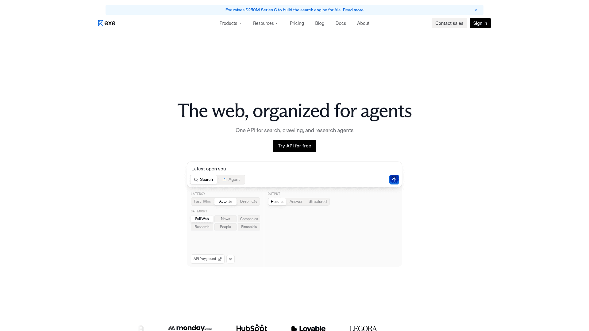 Exa screenshot