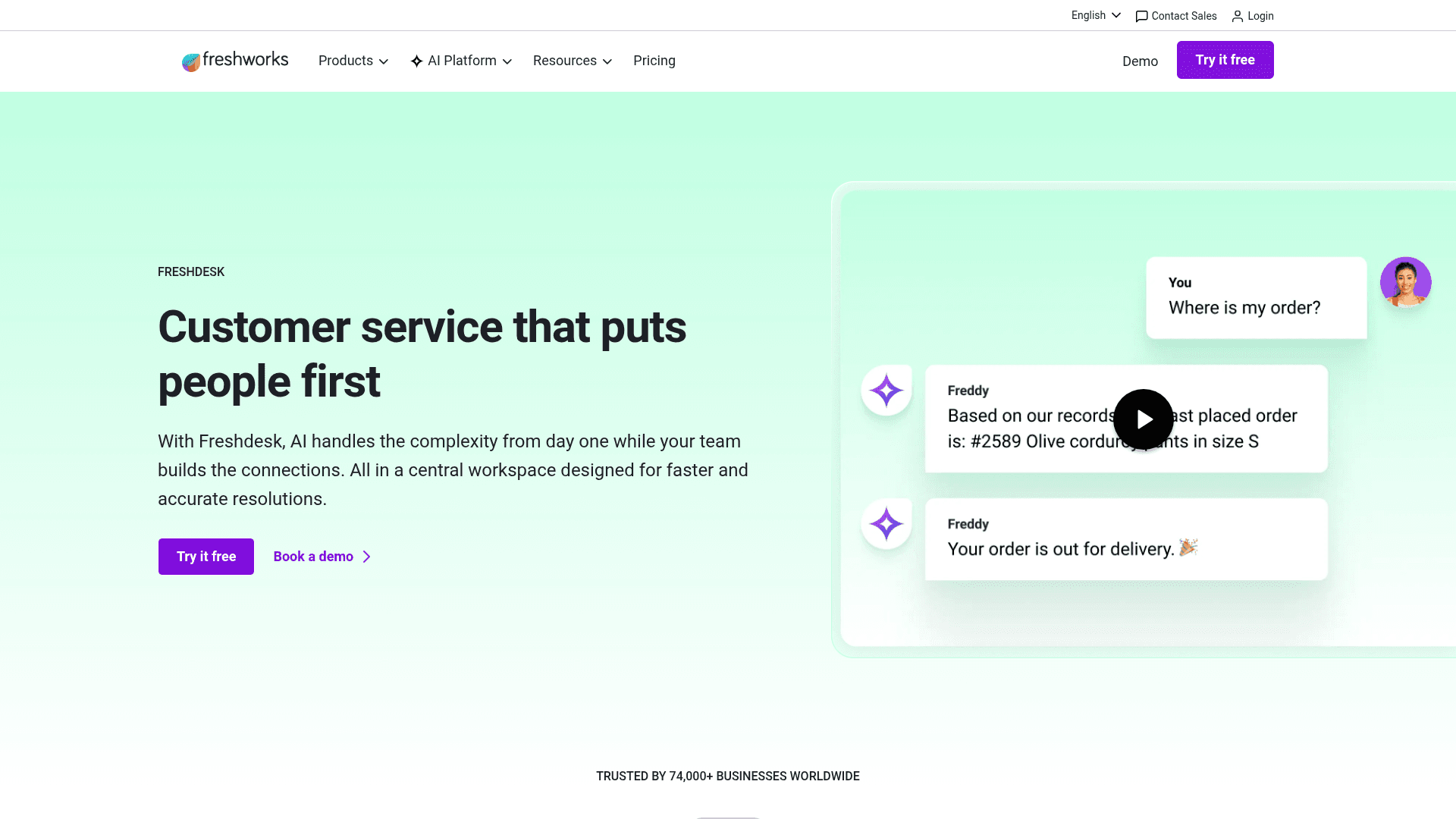 Freshdesk screenshot