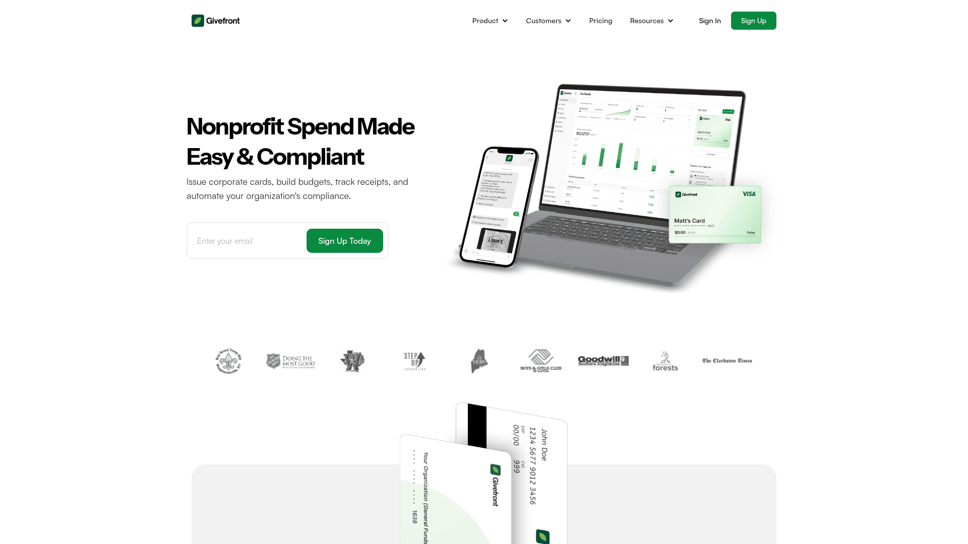 Givefront screenshot