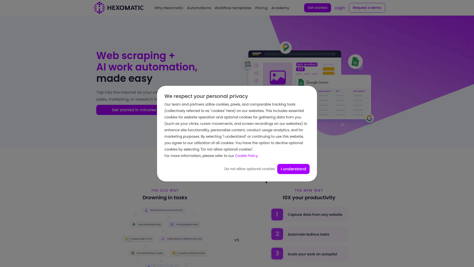 Hexomatic screenshot