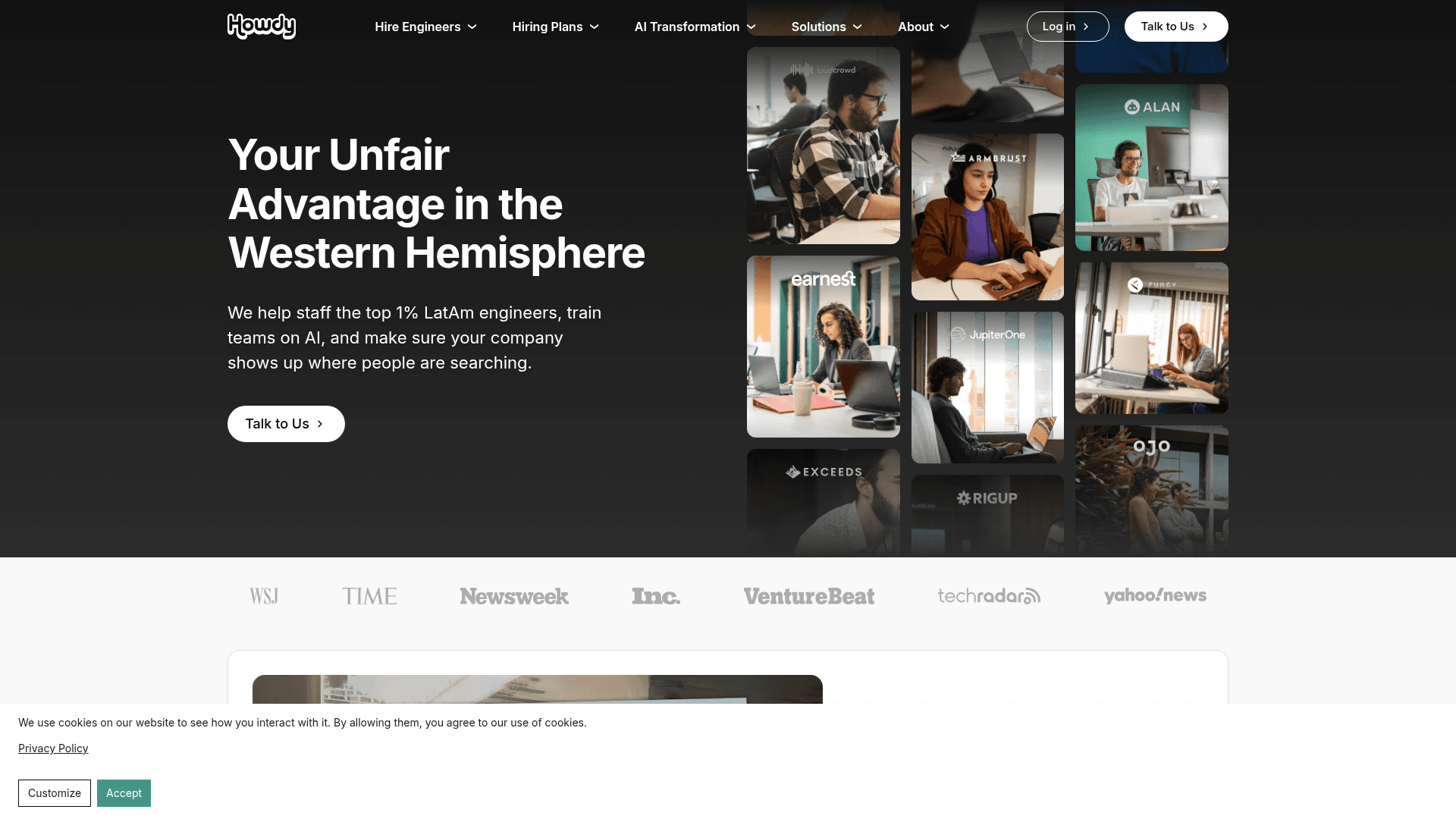 Howdy.com screenshot