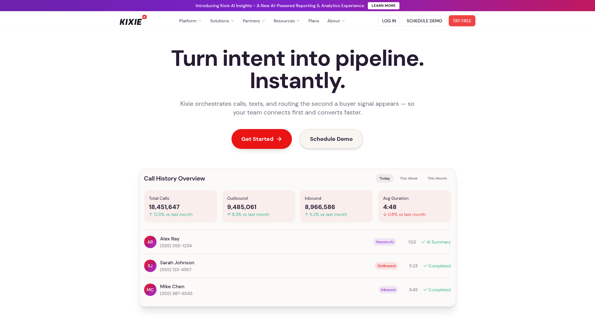 Kixie screenshot