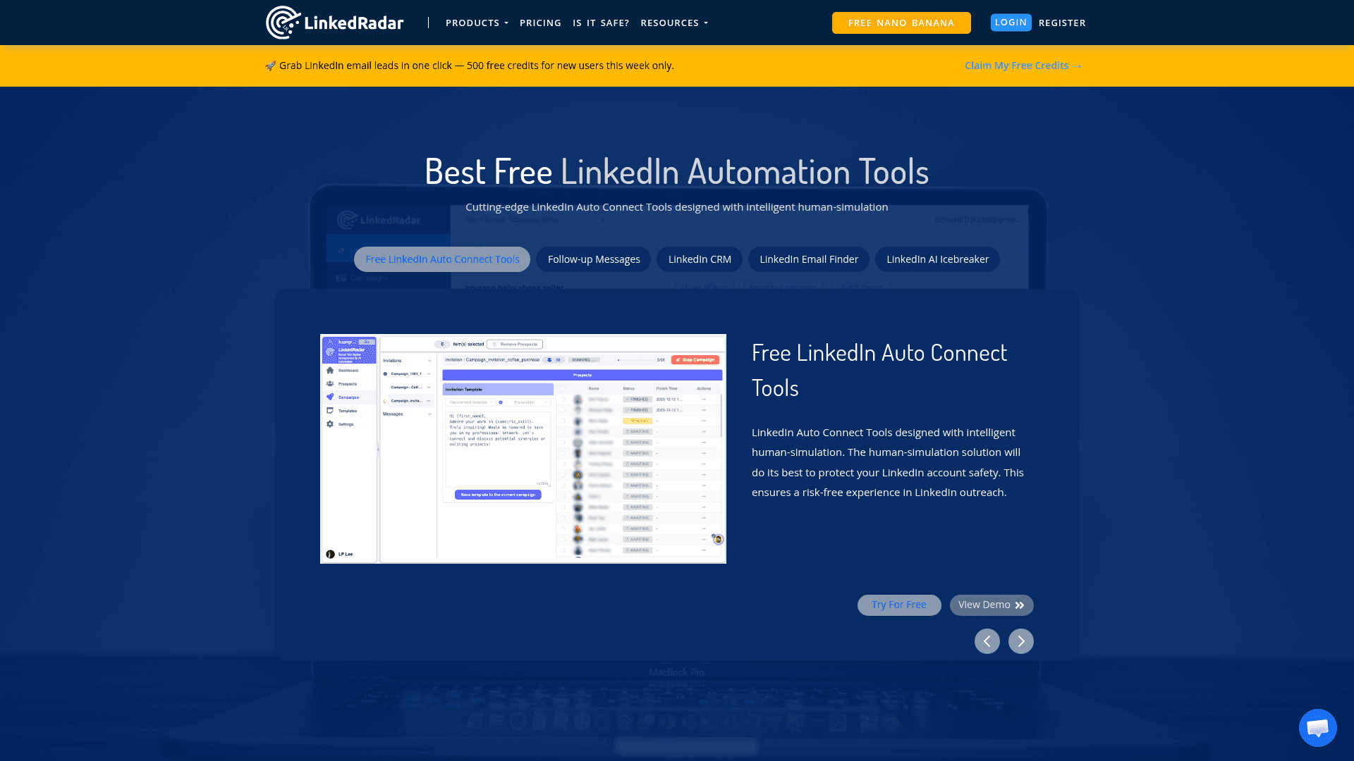 LinkedRadar screenshot