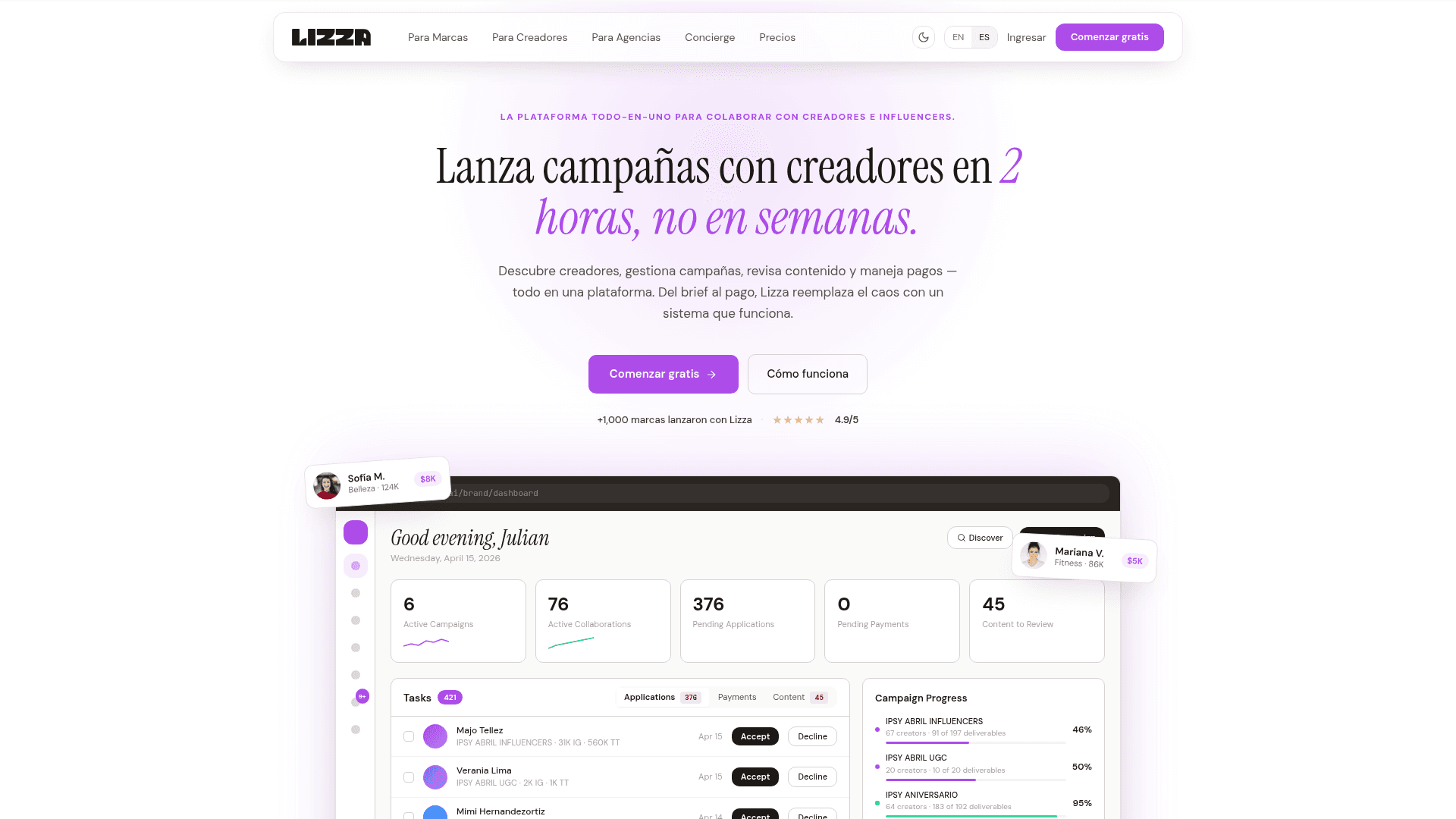 Lizza screenshot