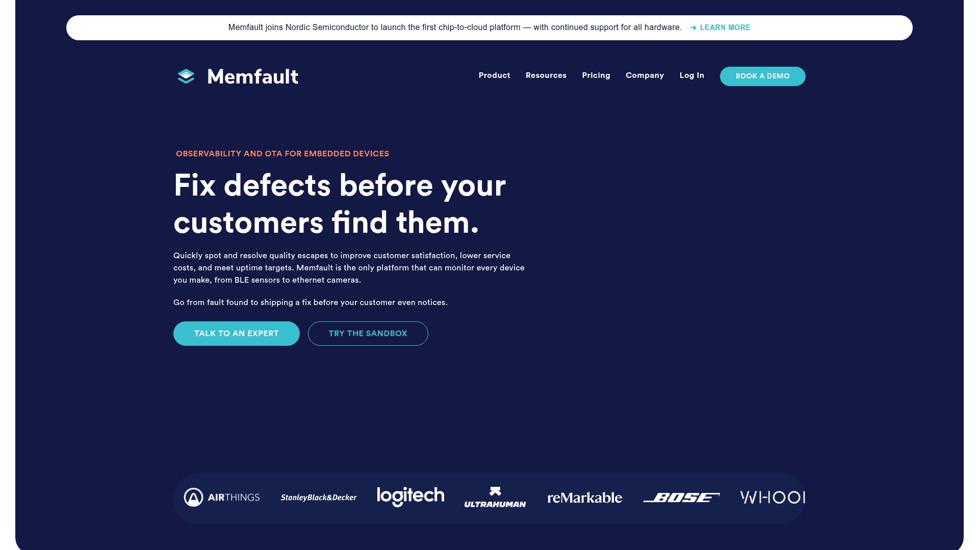 Memfault screenshot