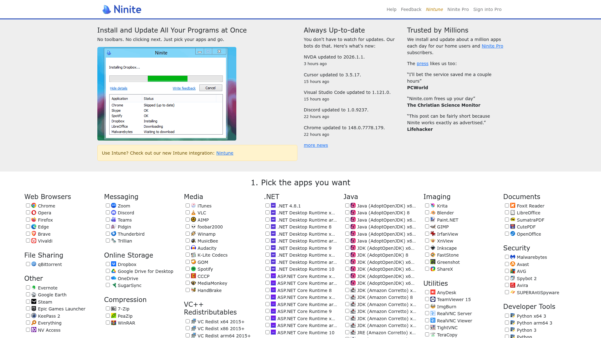 Ninite screenshot