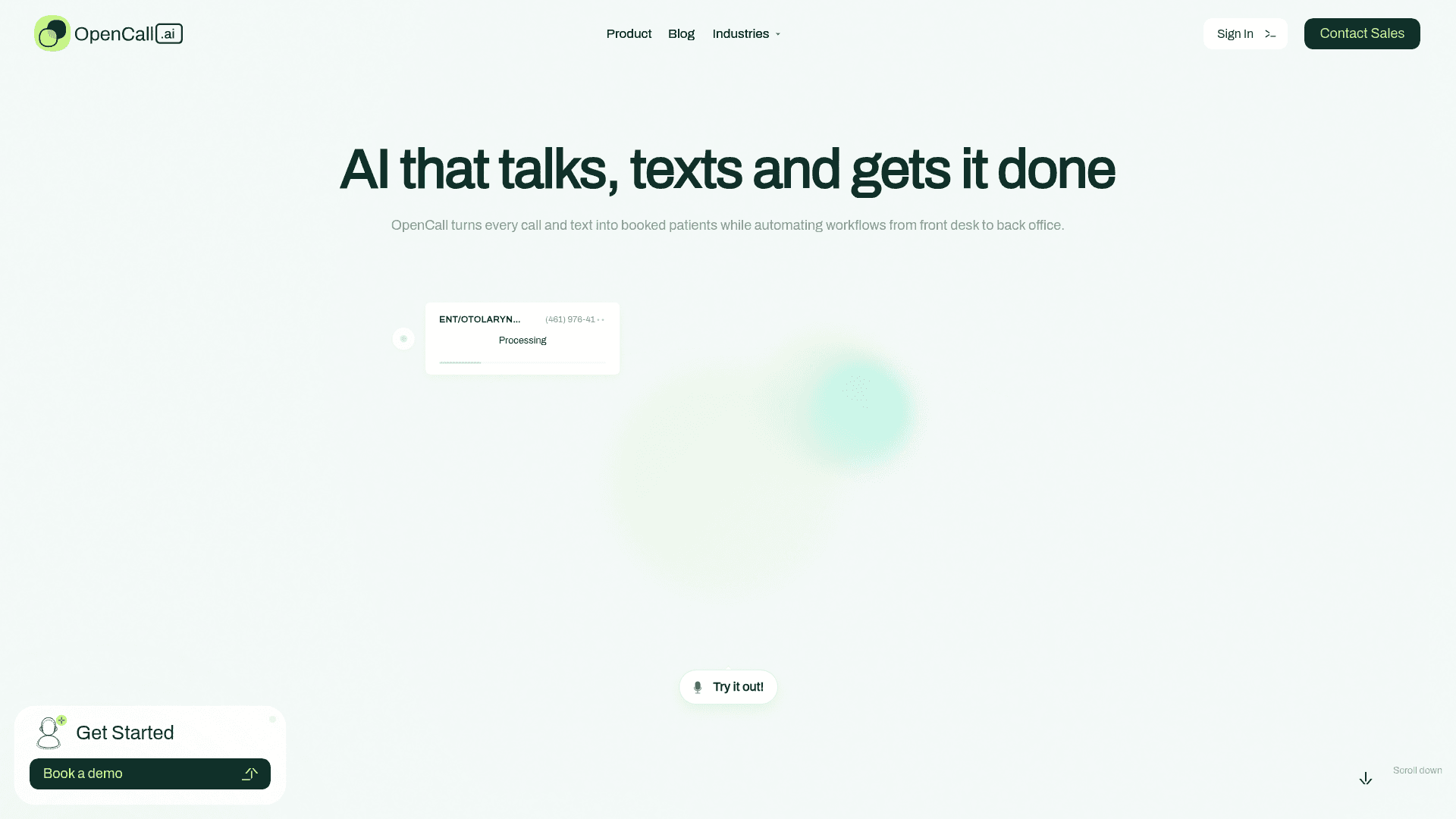 Opencall.ai screenshot