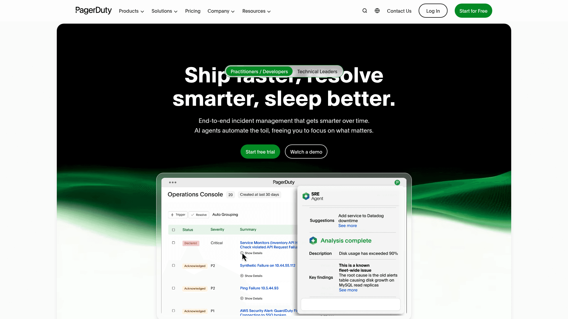 PagerDuty screenshot