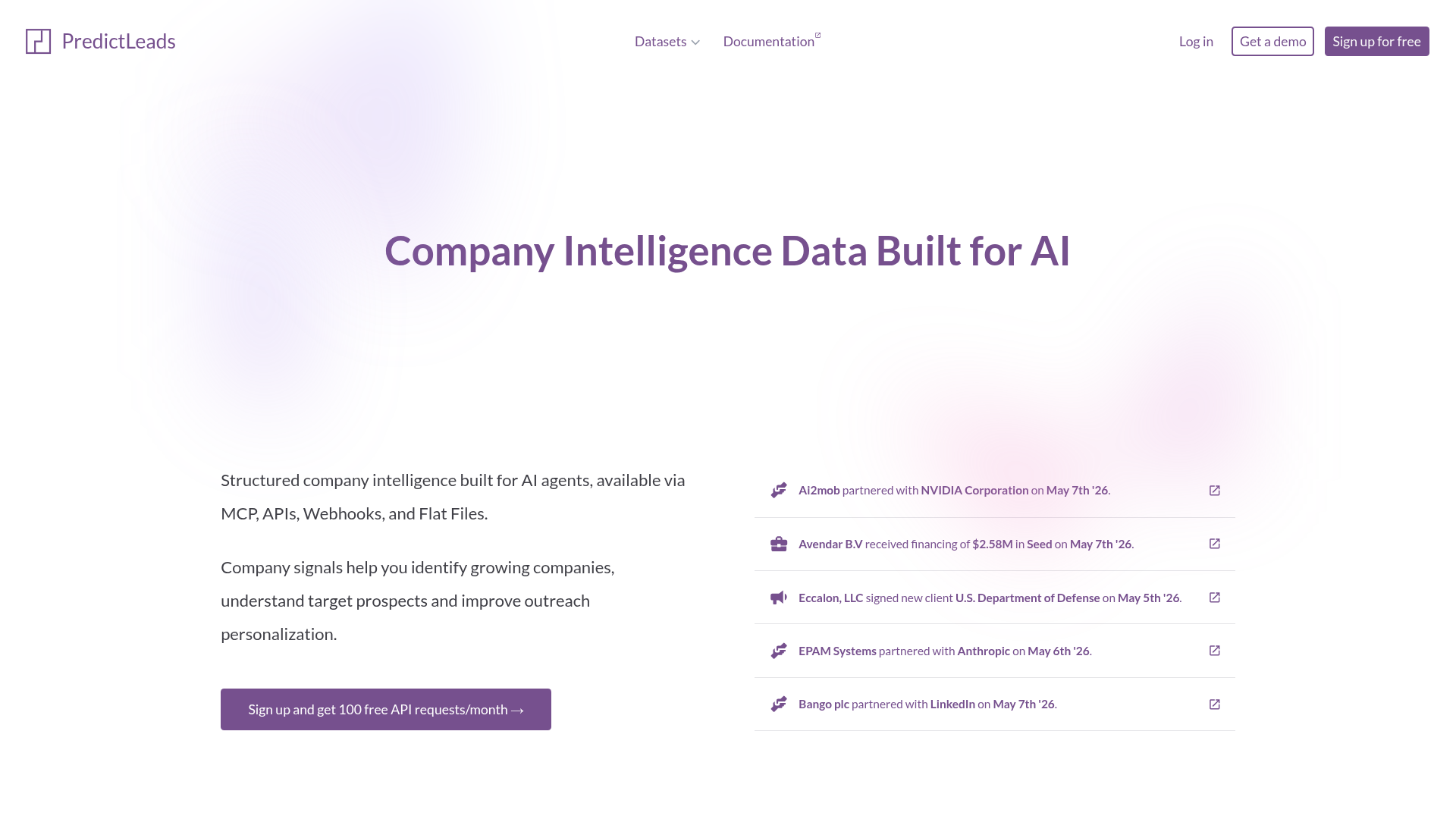 PredictLeads screenshot