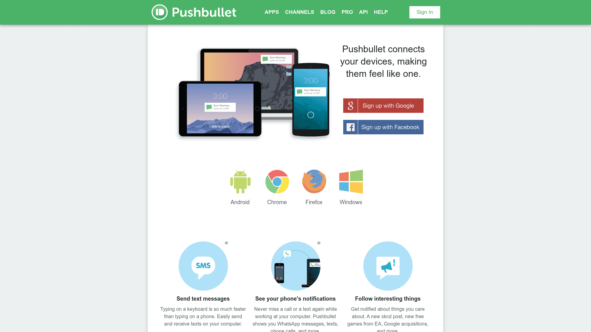 Pushbullet screenshot