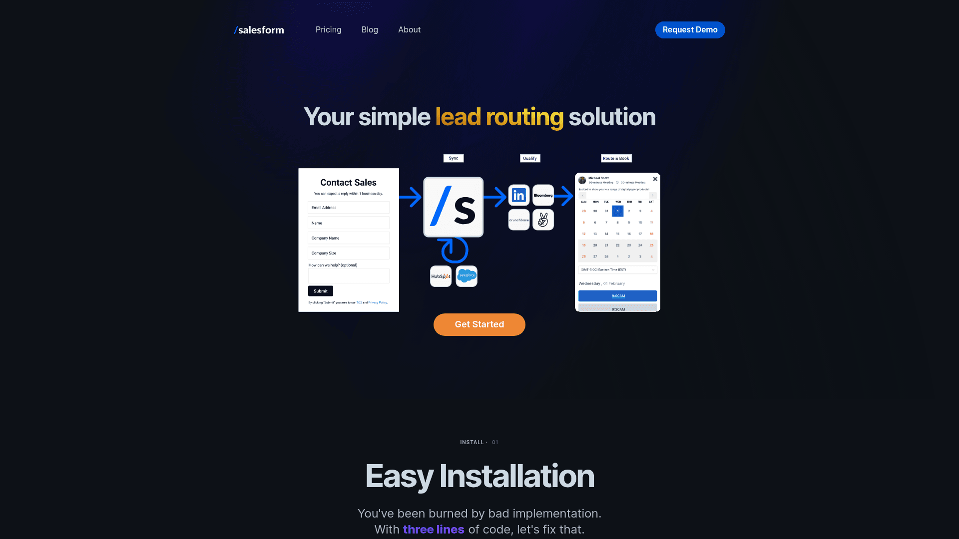 Salesform screenshot