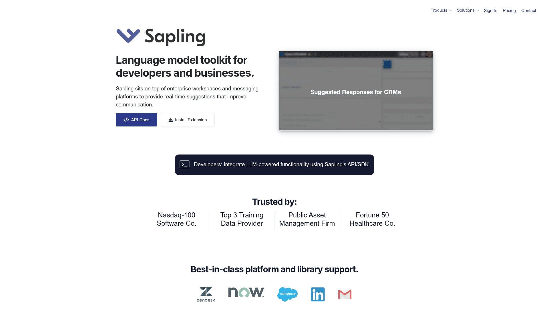Sapling.ai screenshot