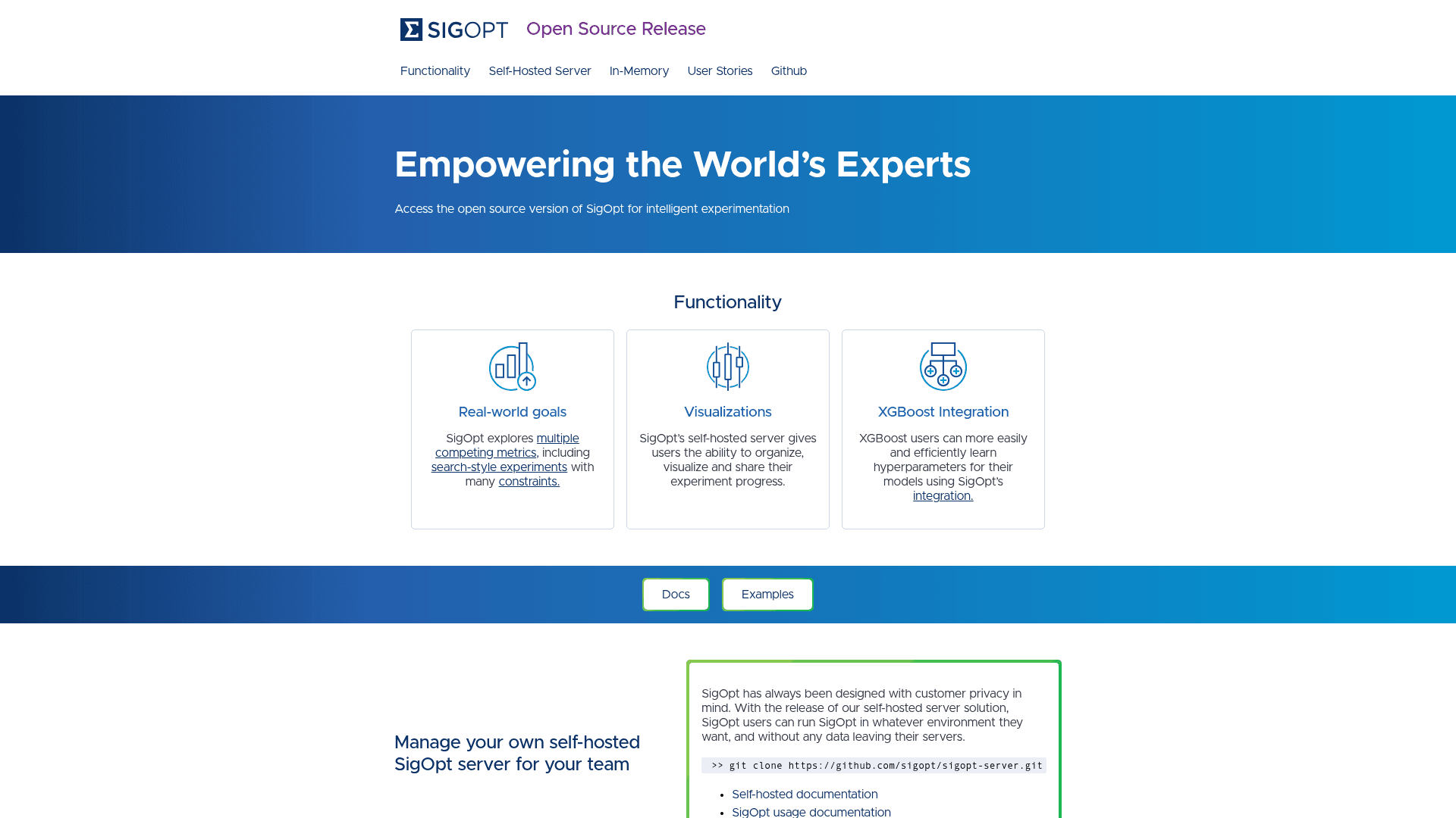 SigOpt screenshot