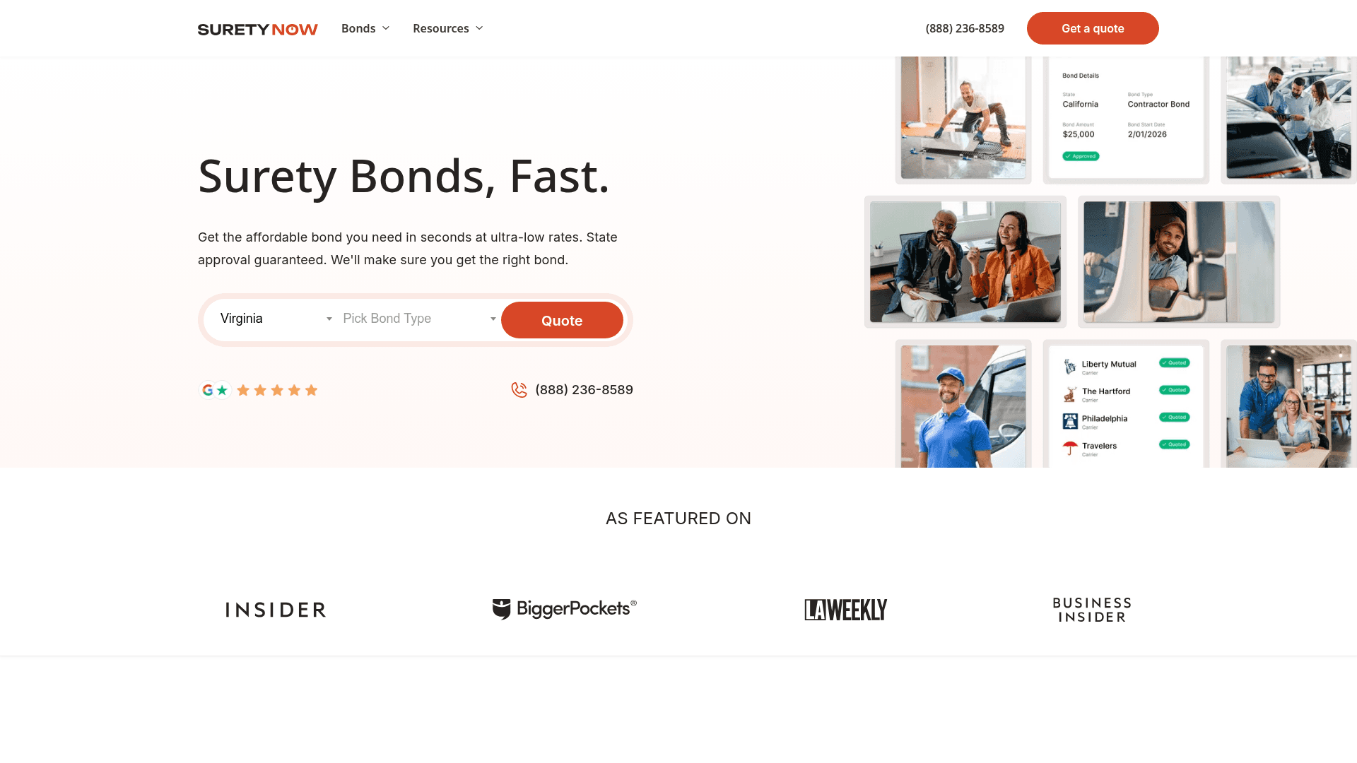 SuretyNow screenshot