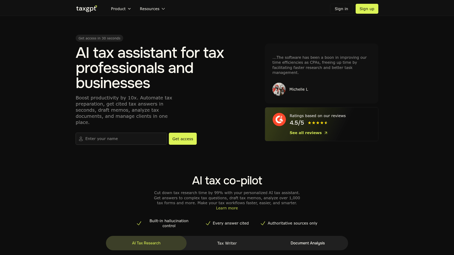 TaxGPT screenshot