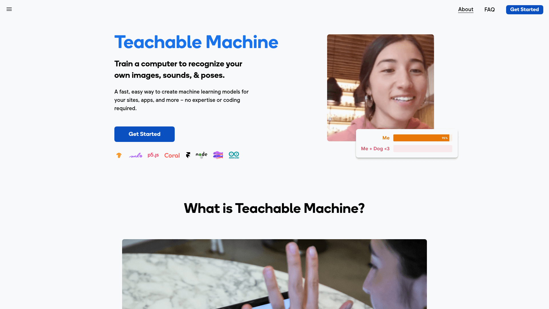 Teachable Machine screenshot