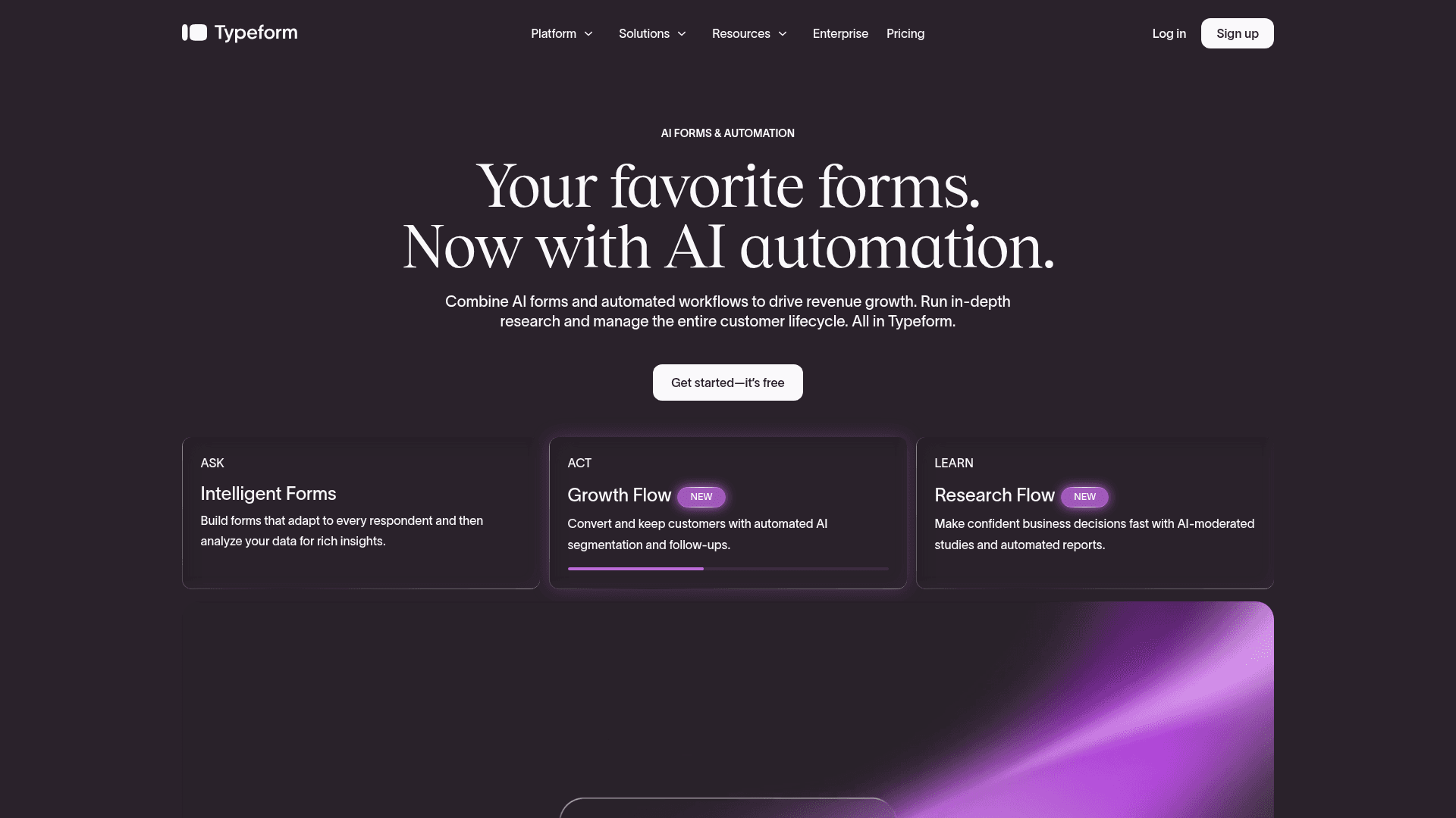 Typeform screenshot