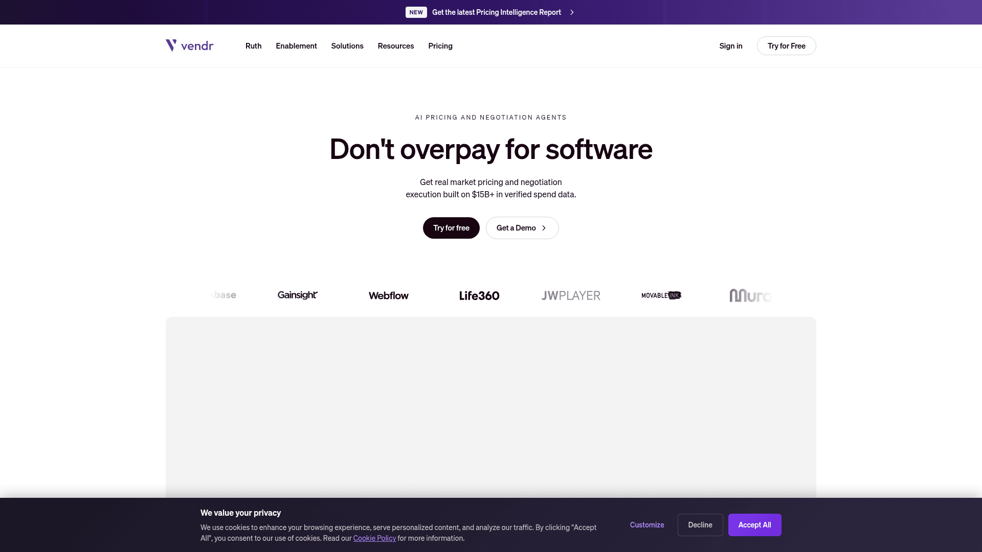 Vendr screenshot