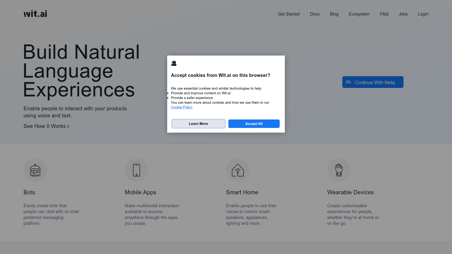 Wit.ai screenshot