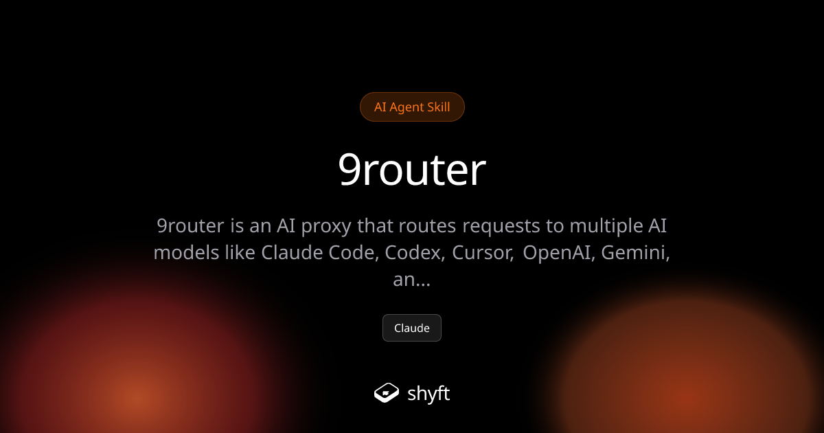 9router: Universal AI proxy service