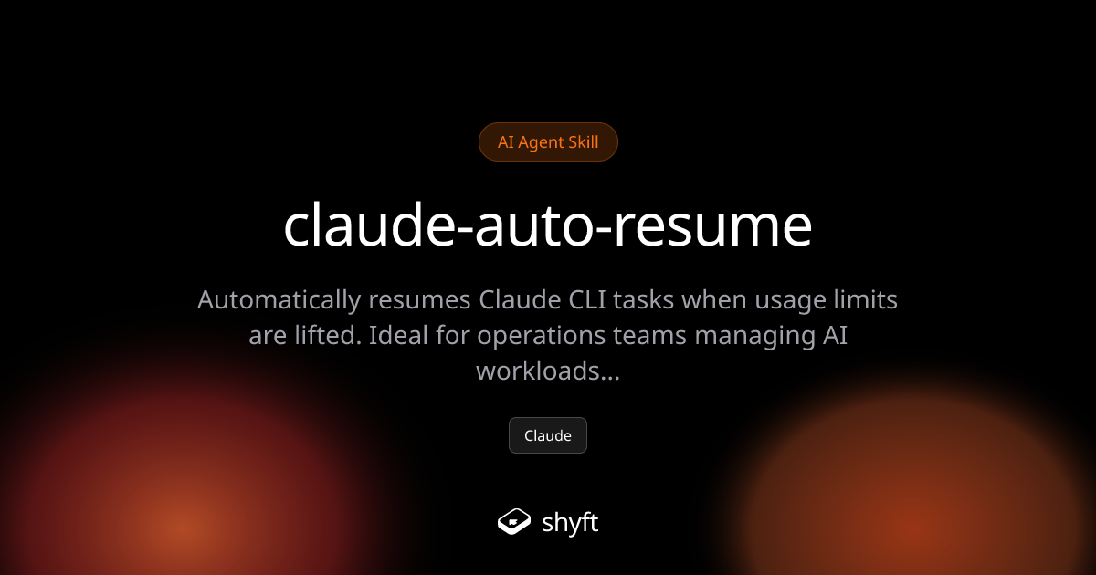 claude-auto-resume: Automate CLI task resumption