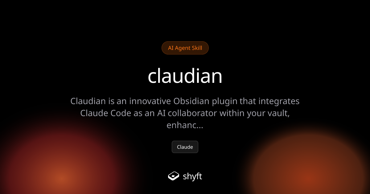 Claudian: AI Collaboration in Obsidian