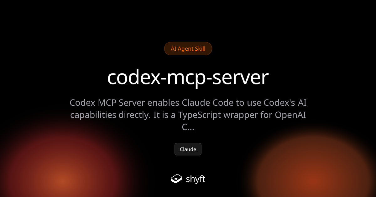 Codex MCP Server - Codex AI for Claude Code | Shyft