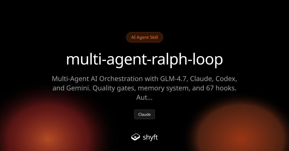 Multi-Agent Ralph Loop - AI Orchestration for