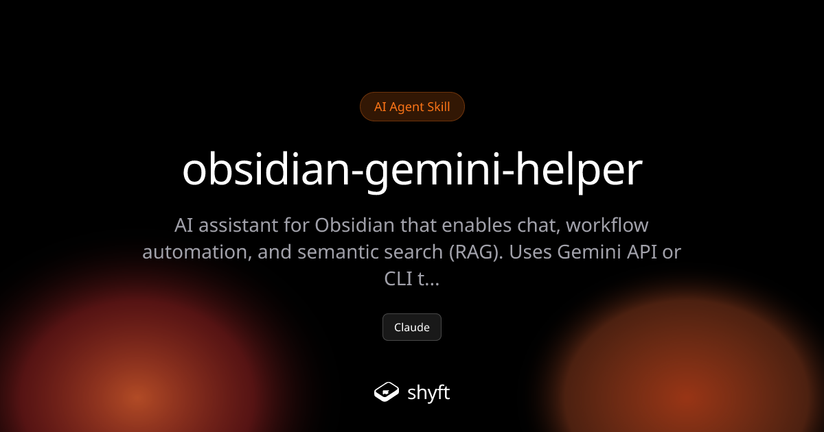 Obsidian Gemini Helper - AI Assistant for