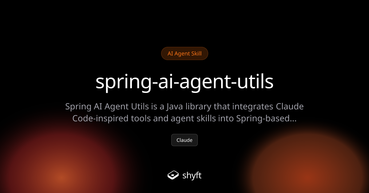 Spring AI Agent Utils - Automate tasks with Claude
