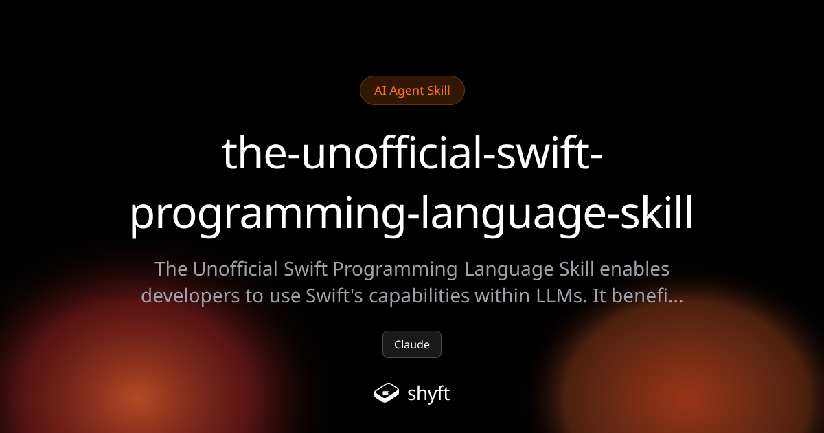 Swift Programming Language Skill - Automate Swift