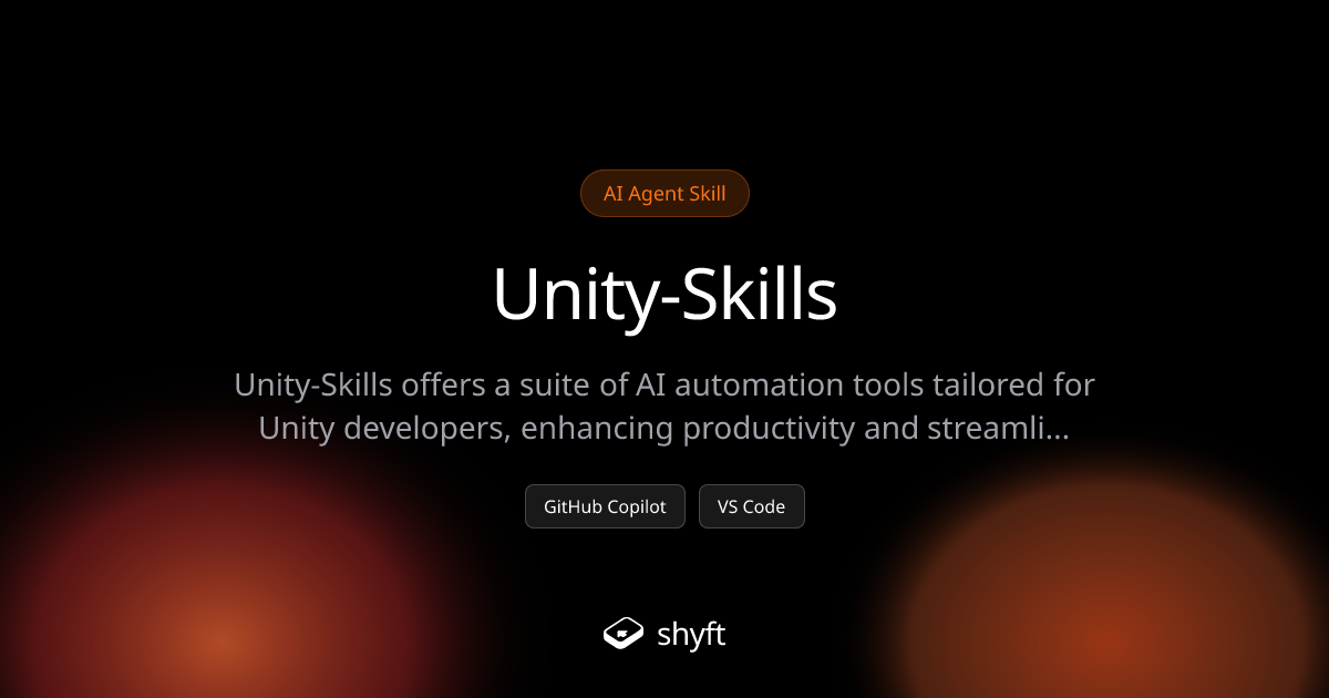 Unity-Skills: AI Automation for Unity Development