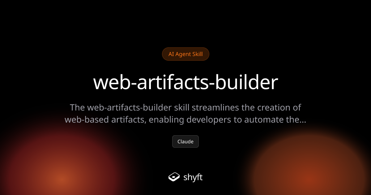 web-artifacts-builder: Web Resource Creation | Shyft